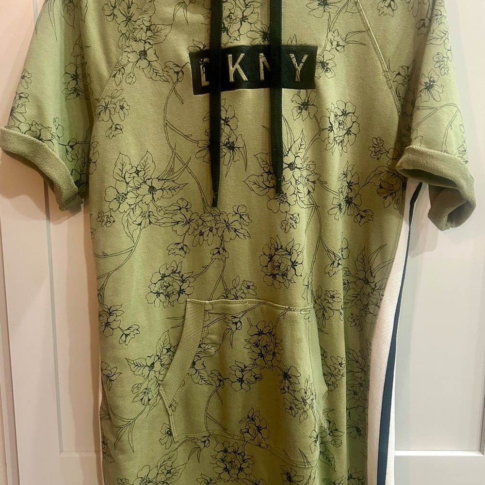 DKNY Sport Olive Floral Hoodie Fun Mini Sporty